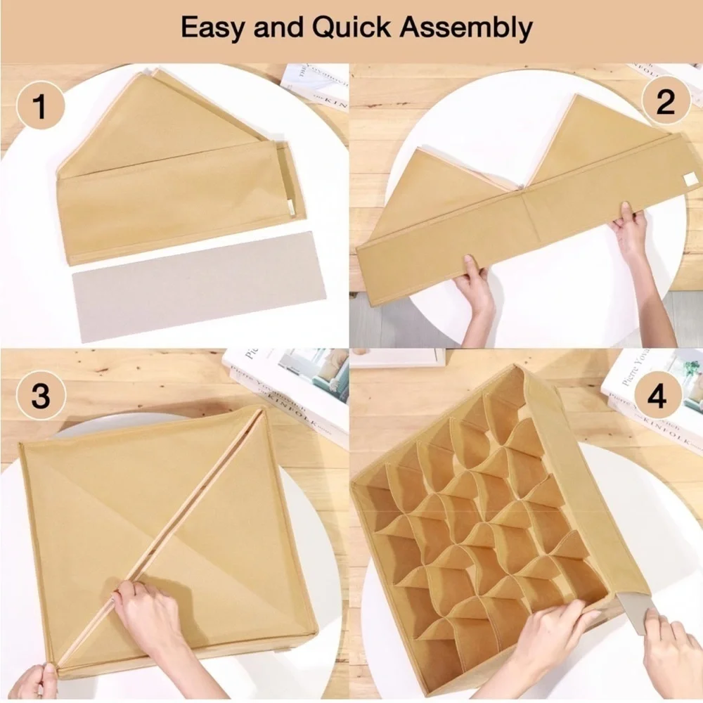 Brand New 7 Pack Foldable Drawer Organizers Dividers Clothing Storage Bras Socks